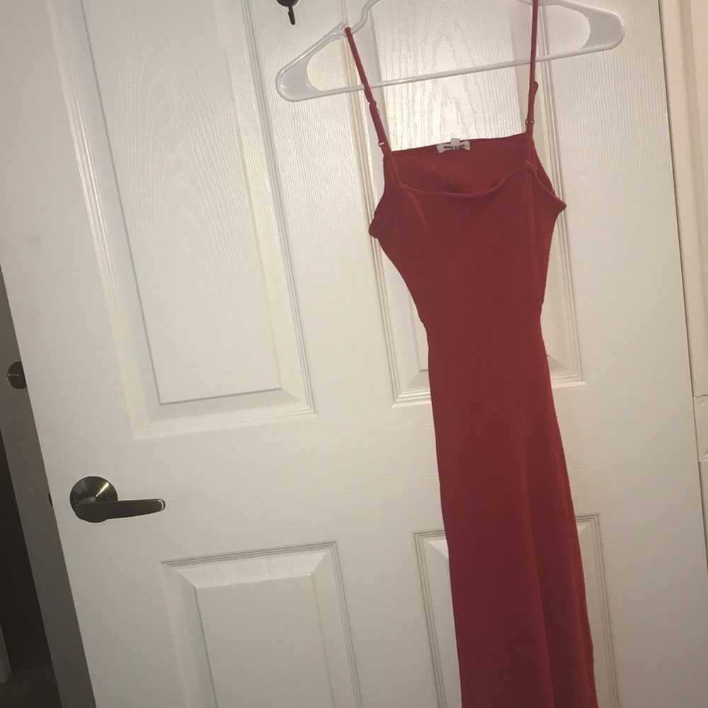 Back cut out dress with slit at bottom